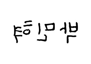 KPOP idol ASTRO  라키 (Park Min-hyuk, Rocky) Printable Hangul name fan sign, fanboard resources for concert Reversed