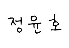 KPOP idol ATEEZ  윤호 (Jeong Yun-ho, Yunho) Printable Hangul name fan sign, fanboard resources for concert Normal