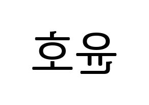 KPOP idol ATEEZ  윤호 (Jeong Yun-ho, Yunho) Printable Hangul name fan sign, fanboard resources for LED Reversed