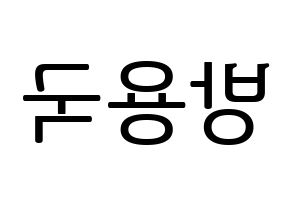 KPOP idol B.A.P  용국 (Bang Yong-guk, Yongguk) Printable Hangul name fan sign, fanboard resources for LED Reversed