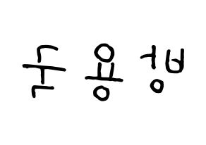 KPOP idol B.A.P  용국 (Bang Yong-guk, Yongguk) Printable Hangul name fan sign, fanboard resources for concert Reversed
