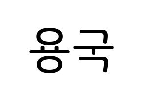 KPOP idol B.A.P  용국 (Bang Yong-guk, Yongguk) Printable Hangul name Fansign Fanboard resources for concert Normal