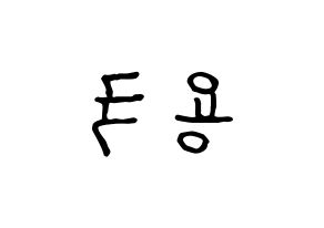 KPOP idol B.A.P  용국 (Bang Yong-guk, Yongguk) Printable Hangul name fan sign, fanboard resources for concert Reversed