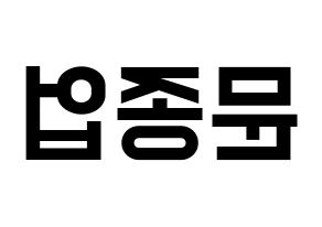 KPOP idol B.A.P  종업 (Moon Jong-up, Jongup) Printable Hangul name fan sign, fanboard resources for light sticks Reversed