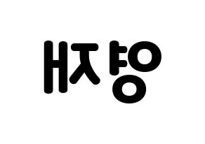 KPOP idol B.A.P  영재 (Yoo Young-jae, Youngjae) Printable Hangul name fan sign & fan board resources Reversed