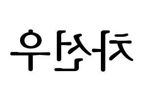 KPOP idol B1A4  바로 (Cha Seon-u, Baro) Printable Hangul name fan sign, fanboard resources for LED Reversed