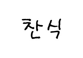 KPOP idol B1A4  공찬 (Gong Chan-sik, Gongchan) Printable Hangul name fan sign, fanboard resources for concert Normal