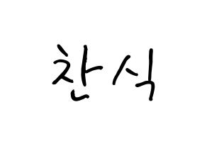 KPOP idol B1A4  공찬 (Gong Chan-sik, Gongchan) Printable Hangul name fan sign, fanboard resources for concert Normal
