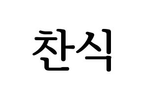 KPOP idol B1A4  공찬 (Gong Chan-sik, Gongchan) Printable Hangul name fan sign, fanboard resources for LED Normal