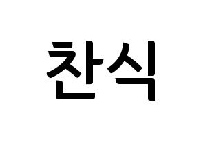 KPOP idol B1A4  공찬 (Gong Chan-sik, Gongchan) Printable Hangul name fan sign, fanboard resources for concert Normal