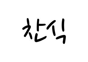 KPOP idol B1A4  공찬 (Gong Chan-sik, Gongchan) Printable Hangul name fan sign, fanboard resources for LED Normal