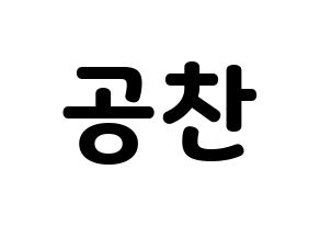 KPOP idol B1A4  공찬 (Gong Chan-sik, Gongchan) Printable Hangul name fan sign & fan board resources Normal