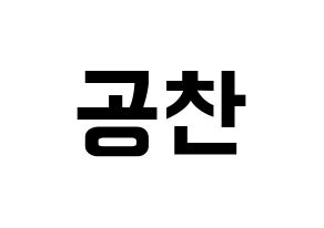KPOP idol B1A4  공찬 (Gong Chan-sik, Gongchan) Printable Hangul name fan sign, fanboard resources for concert Normal