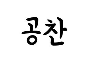 KPOP idol B1A4  공찬 (Gong Chan-sik, Gongchan) Printable Hangul name fan sign, fanboard resources for concert Normal