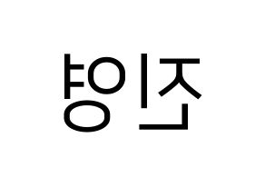 KPOP idol B1A4  진영 (Jeong Jin-yeong, Jinyoung ) Printable Hangul name fan sign, fanboard resources for LED Reversed