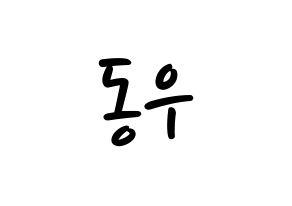 KPOP idol B1A4  신우 (Sin Dong-u, CNU) Printable Hangul name fan sign, fanboard resources for LED Normal