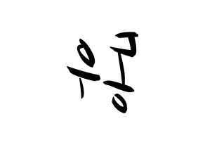 KPOP idol B1A4  신우 (Sin Dong-u, CNU) Printable Hangul name fan sign, fanboard resources for concert Reversed