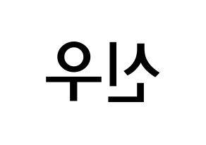 KPOP idol B1A4  신우 (Sin Dong-u, CNU) Printable Hangul name Fansign Fanboard resources for concert Reversed