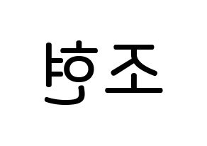 KPOP idol Berry Good  조현 (Shin Ji-won, Johyun) Printable Hangul name Fansign Fanboard resources for concert Reversed