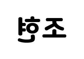 KPOP idol Berry Good  조현 (Shin Ji-won, Johyun) Printable Hangul name fan sign & fan board resources Reversed