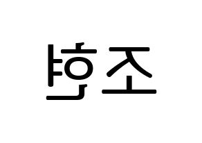 KPOP idol Berry Good  조현 (Shin Ji-won, Johyun) Printable Hangul name fan sign, fanboard resources for LED Reversed