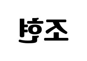 KPOP idol Berry Good  조현 (Shin Ji-won, Johyun) Printable Hangul name fan sign, fanboard resources for light sticks Reversed
