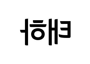 KPOP idol Berry Good  태하 (Yoo Joo, Taeha) Printable Hangul name fan sign, fanboard resources for concert Reversed