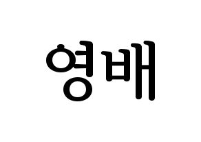 KPOP idol BIGBANG  태양 (Dong Young-bae, Taeyang) Printable Hangul name fan sign, fanboard resources for LED Normal