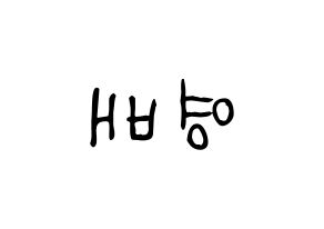 KPOP idol BIGBANG  태양 (Dong Young-bae, Taeyang) Printable Hangul name fan sign, fanboard resources for light sticks Reversed