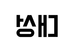 KPOP idol BIGBANG  대성 (Kang Dae-sung, Daesung) Printable Hangul name fan sign, fanboard resources for light sticks Reversed