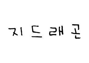 KPOP idol BIGBANG  지드래곤 (Kwon Ji-yong, G-DRAGON) Printable Hangul name Fansign Fanboard resources for concert Normal