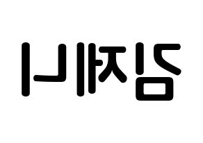 KPOP idol Black Pink  제니 (Kim Jennie, Jennie) Printable Hangul name fan sign, fanboard resources for concert Reversed