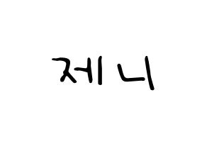 KPOP idol Black Pink  제니 (Kim Jennie, Jennie) Printable Hangul name fan sign, fanboard resources for LED Normal