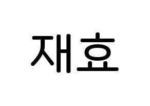 KPOP idol Block B  재효 (Ahn Jae-hyo, JAEHYO) Printable Hangul name Fansign Fanboard resources for concert Normal