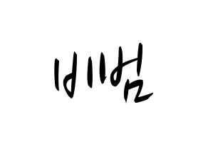 KPOP idol Block B  비범 (Lee Min-hyuk, B-BOMB) Printable Hangul name fan sign, fanboard resources for concert Normal