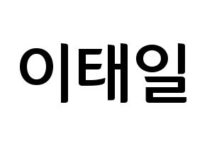 KPOP idol Block B  태일 (Lee Tae-il, TAEIL) Printable Hangul name fan sign, fanboard resources for concert Normal