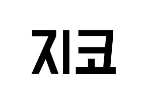 KPOP idol Block B  지코 (Woo Ji-ho, ZICO) Printable Hangul name fan sign, fanboard resources for light sticks Normal