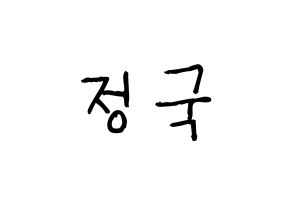KPOP idol BTS  정국 (Jeon Jung-kook, JUNG KOOK) Printable Hangul name fan sign, fanboard resources for light sticks Normal