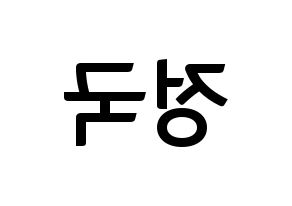 KPOP idol BTS  정국 (Jeon Jung-kook, JUNG KOOK) Printable Hangul name fan sign, fanboard resources for concert Reversed