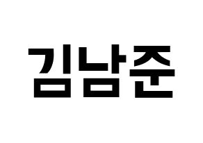 KPOP idol BTS  RM (Kim Nam-jun, RM) Printable Hangul name fan sign, fanboard resources for concert Normal