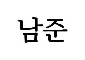 KPOP idol BTS  RM (Kim Nam-jun, RM) Printable Hangul name fan sign, fanboard resources for LED Normal