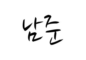 KPOP idol BTS  RM (Kim Nam-jun, RM) Printable Hangul name fan sign, fanboard resources for concert Normal