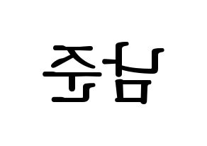 KPOP idol BTS  RM (Kim Nam-jun, RM) Printable Hangul name fan sign, fanboard resources for LED Reversed