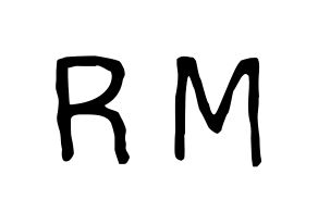 KPOP idol BTS  RM (Kim Nam-jun, RM) Printable Hangul name fan sign, fanboard resources for LED Normal
