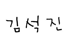 KPOP idol BTS  진 (Kim Seok-jin, JIN) Printable Hangul name Fansign Fanboard resources for concert Normal