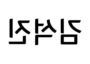 KPOP idol BTS  진 (Kim Seok-jin, JIN) Printable Hangul name fan sign, fanboard resources for concert Reversed
