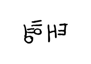 KPOP idol BTS  뷔 (Kim Tae-hyung, V) Printable Hangul name fan sign, fanboard resources for concert Reversed