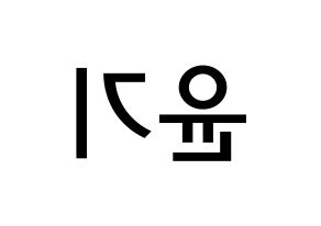 KPOP idol BTS  슈가 (Min Yoon-gi, SUGA) Printable Hangul name Fansign Fanboard resources for concert Reversed