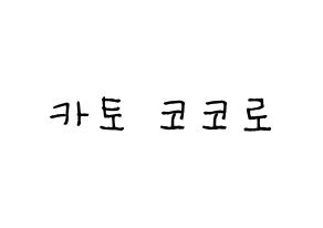 KPOP idol Cherry Bullet  코코로 (Kato Kokoro, Kokoro) Printable Hangul name fan sign, fanboard resources for light sticks Normal