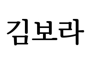 KPOP idol Cherry Bullet  보라 (Kim Bo-ra, Bo Ra) Printable Hangul name fan sign, fanboard resources for LED Normal